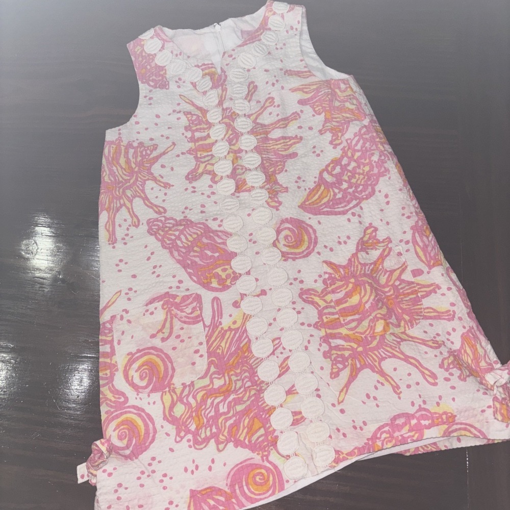 Lilly Pulitzer Girls Conch Lined Shift Dress Sz 6 Summer Sundress Vacation